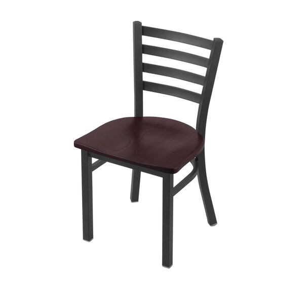 400 Jackie 18" Chair with Pewter Finish and Dark Cherry Oak Seat